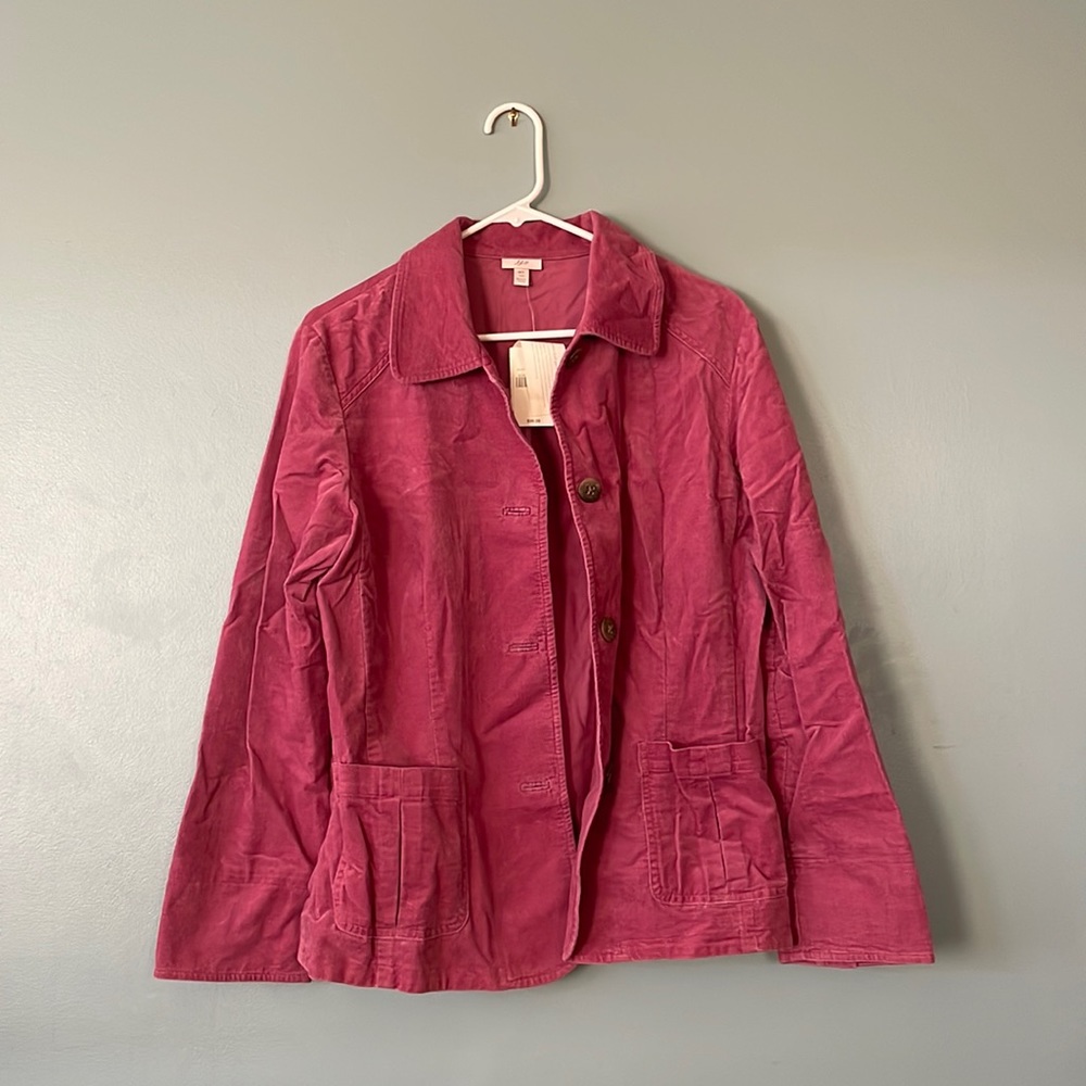 JJill dusty rose velvety jacket NWT. Medium Tall.